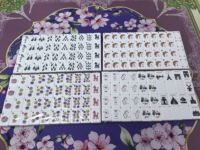 160pcs Set Mahjong Akrilik Lapis Warna Pink Hijau dengan Motif Landmark Paris Macaron untuk Permainan Pesta Anak Perempuan di Rumah