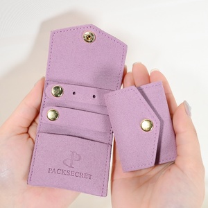 Packsecret Luxury 1.4mm Microfiber Mini Travel Roll Custom Logo Foldable Portable Jewelry Pouch for Organizing <b>Gift</b> Packaging - Product Image 4