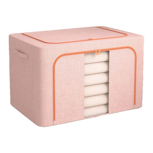 Caja de Almacenamiento con Marco de Acero, Tela Resistente, Plegable, Portátil, Organizador de Armario para Ropa, Disponible al por Mayor - Product Image 1