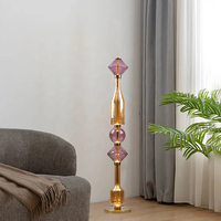 Plancher en verre de fer LED de luxe moderne petit cristal E27 hauteur réglable lumière blanche froide pour hôtel salon décoratif