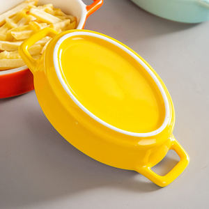 <span class=keywords><strong>Plat</strong></span> à soufflé en céramique 6 oz crème brûlée ramequins ovales à double poignée allant au four pour la cuisson, la crème glacée, les tartes au poulet - Product Image 6