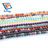 Perles rondes en pierre naturelle en gros 6-10mm Fluorite Aventurine Turquoise Agate Jaspe pour la fabrication de bijoux et accessoires DIY