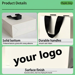 ถุงช้อปปิ้งเครื่องสำอางและเครื่องประดับสุดหรูรักษ์โลกแบบสั่งทำพิเศษ พร้อมกระบวนการปั๊มนูนโลโก้และหูหิ้วริบบิ้น - Product Image 4