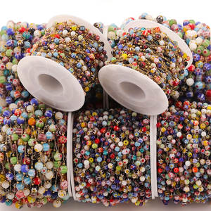 <span class=keywords><strong>Chandail</strong></span> en cristal de pierre de cristal de chaîne de perles colorées plaqué or 18K pour l'accessoire de fabrication de bijoux à bricoler soi-même - Product Image 4