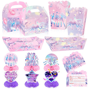 Set de Decoración para Fiesta de Cumpleaños de Niñas Cazadoras de Demonios, Caja de Papel, Adornos de Panal, Accesorios Desechables para Decoración de Espacios para Niñas de 5 a 7 Años - Product Image 1