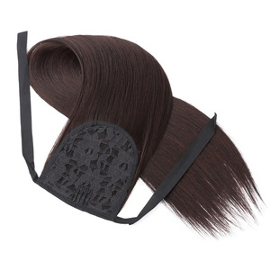 Peluca de Estilo Europeo y Americano, Suministro Directo de Fábrica, Fibra de Alta Temperatura, <span class=keywords><strong>Cabello</strong></span> Largo y Liso, Cola de Caballo con Red, Peluca Corta de Simulación - Product Image 5