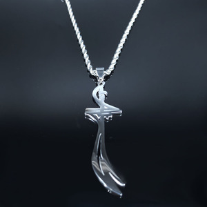 Collana da uomo in acciaio inossidabile con <span class=keywords><strong>spada</strong></span> araba, <span class=keywords><strong>spada</strong></span> islamica Zulfikar <span class=keywords><strong>dell</strong></span>'Imam Ali, collana alla moda - Product Image 5