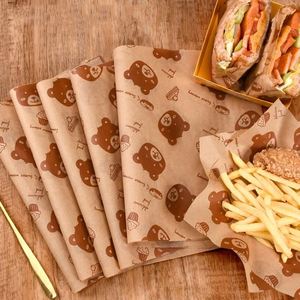 Double-Sided Waterproof Eco-Friendly Greaseproof Wrapping <b>Paper</b> for Sandwiches Hamburgers Noodles-Custom Colors <b>Printing</b> - Product Image 5