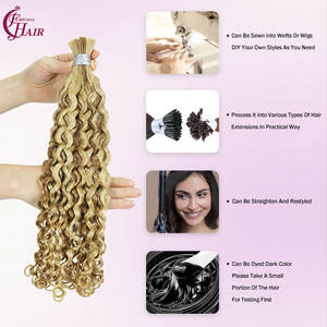 Cabello Humano Doble Trama FH para Trenzas Boho, Cabello Humano Brasileño Rizado Italiano Sin Trama - Product Image 3