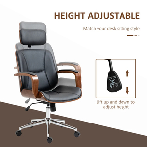 <span class=keywords><strong>Silla</strong></span> de Oficina Ergonómica con Reposabrazos Acolchados, <span class=keywords><strong>Silla</strong></span> de Oficina Moderna de Cuero PU con Respaldo Medio Ajustable para el Hogar - Product Image 6