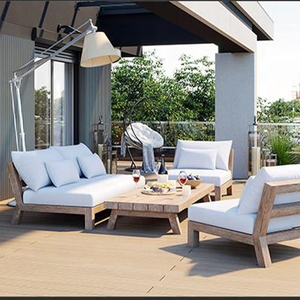 Moderno giardino in legno Teak divano cortile <span class=keywords><strong>balcone</strong></span> Villa angolo Patio impermeabile divano per il tempo libero produttore di mobili per esterni - Product Image 3