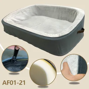 Cão Sofá Cama Grande Espuma de Suporte Pet Couch Bed com Tampa Lavável Removível Forro Impermeável e Fundo Nonskid