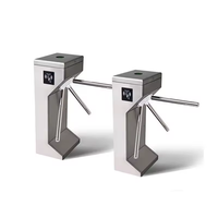 Portillon tripode de sécurité en acier à contrôle d'accès bidirectionnel avec lecteur de carte RFID pour supermarché ou gare routière