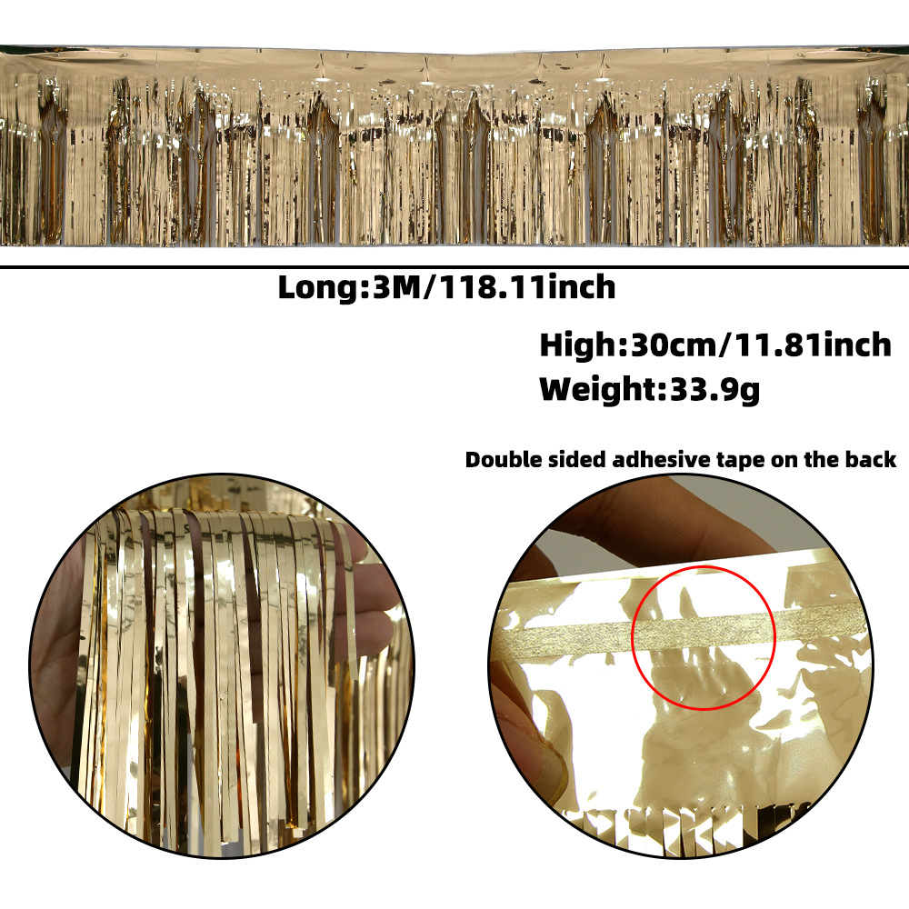 Pancarta de seda de lluvia color oro champán brillante - 30*300cm
