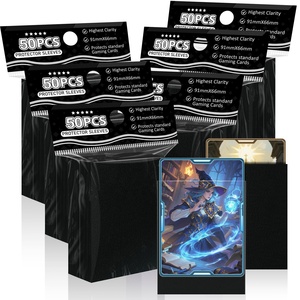Protège-cartes en plastique noir pour cartes à collectionner MTG - Lot de 300, portables et personnalisables, robustes pour le mélange - Product Image 1