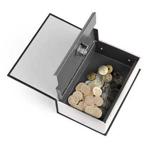 Salvadanaio a Forma di Dizionario Inglese con Chiave, Cassaforte per Monete e Contanti, Scatola di Risparmio con Serratura - Product Image 1