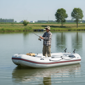 Bateau de pêche gonflable durable de grande taille avec auvent pare-soleil en PVC, bateau de yacht personnalisable, porte-<span class=keywords><strong>canne</strong></span> à pêche, capacité de 100 à 500 kg - Product Image 3