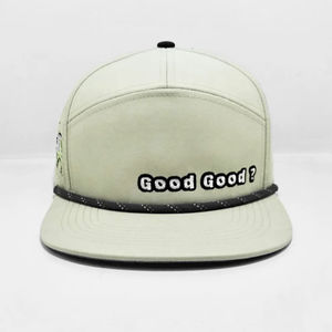 Gorra Snapback de 7 Paneles con Logotipo Bordado Personalizado, Impermeable, Transpirable, de Poliéster, con Cuerda, Visera Plana, Unisex, con Orificios Traseros - Product Image 2