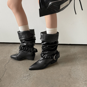 Nuovi <span class=keywords><strong>Stivali</strong></span> da Cowboy da Donna 2026, Design con Cinturino Arricciato, Stile Western, Altezza Media, Disponibili in Stock, Quantità Minima Bassa - Product Image 6