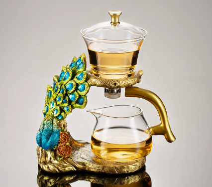 Théière Paon + Tasse