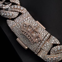 Chaîne cubaine Icy Miami de 23 mm |   Or/Platine 9K-18K |   Diamant de laboratoire pavé à double rangée |   Bijoux Hip Hop certifiés IGI