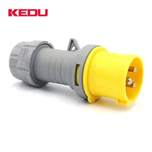 KEDU P01134 yellow color 110v 3 p 16A industry plug with CE,SEMKO