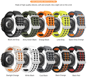 Correa Deportiva de Liberación Rápida para Galaxy <span class=keywords><strong>Watch</strong></span> 8 7 Ultra 47mm, Correa de Reloj de Silicona Transpirable con Múltiples Orificios y Hebilla de Pin - Product Image 2