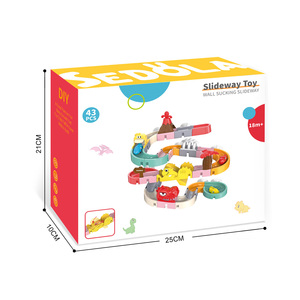 TOMMABO Mur <span class=keywords><strong>de</strong></span> toboggan pour enfants Blocs <span class=keywords><strong>de</strong></span> construction à grosses particules Assemblé <span class=keywords><strong>Puzzle</strong></span> et balle roulante amusante Bébés Tourner Musique Jouets <span class=keywords><strong>de</strong></span> <span class=keywords><strong>bain</strong></span> - Product Image 2