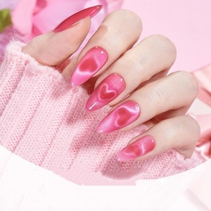 Kit de vernis gel magnétique œil de chat rose 6 couleurs, brillant, à retirer par trempage, pour nail art français, ensemble de vernis gel œil de chat pour salon - Product Image 4
