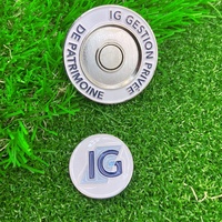 Vente en gros personnalisée Marqueur de balle de golf magnétique simple face Jeton de poker en fer de 40mm avec jeu de marqueurs de balle émaillée en métal de 25mm