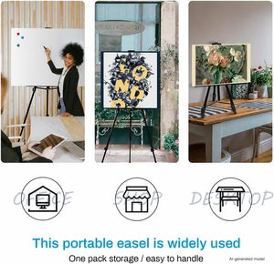 Soporte de Lienzo Plegable de Acero para Pintura Artística, Negro, 83cm, Venta al por Mayor - Product Image 3