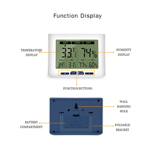 Termómetro Higrómetro Digital para Interiores con Pantalla LCD Grande, Retroiluminación, Calibración y Función <span class=keywords><strong>de</strong></span> Memoria <span class=keywords><strong>de</strong></span> Máxima y Mínima - Product Image 2
