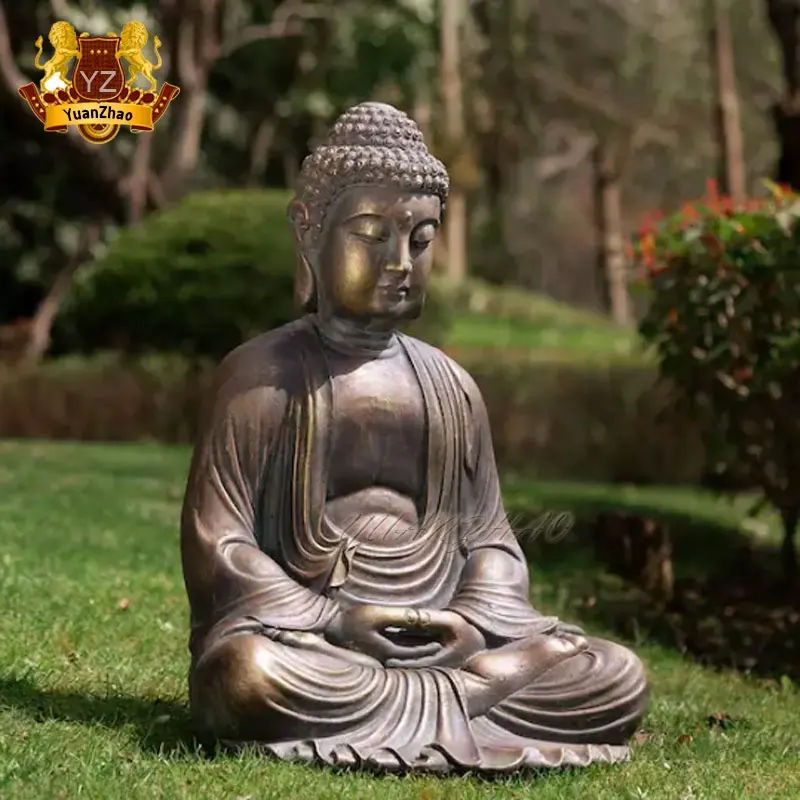 Vente en gros de statue de bouddha en bronze grandeur nature personnalisée pour l'extérieur Sculpture de bouddha religieuse en laiton à vendre