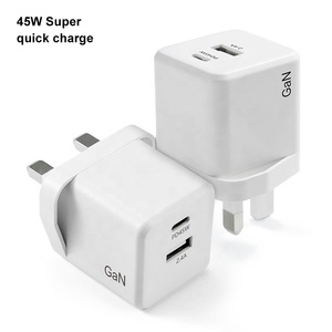 Cargador rápido Pd45w Gan tipo <span class=keywords><strong>C</strong></span> + usb, teléfono móvil <span class=keywords><strong>a</strong></span> prueba de fuego, doble puerto - Product Image 1