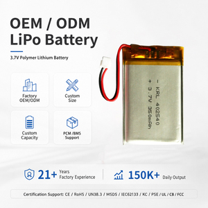 KC Sertifikalı 402540 350mAh 3.7V B2B OEM Giyilebilir Sağlık Monitörü Güzellik Cihazı Kore İhracatı Lipo Pil - Product Image 1