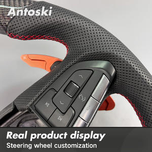Volante Deportivo de Cuero Personalizado con Fibra de Carbono Real para <span class=keywords><strong>Cadillac</strong></span> CT4 CT5 <span class=keywords><strong>CT6</strong></span> XT5 XT4 ATS CTS-<span class=keywords><strong>V</strong></span>, Interior de Auto de Lujo - Product Image 4