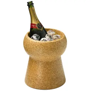 2021 Pure Cork Ice Bucket High Quality Ice Coolers Eco-friendly Champagne Ice Bucket with Stainless Steel Insert