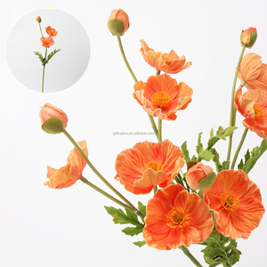 Flores Artificiales de Peonía y Margarita de Tacto Real, PU Realista, Venta al por Mayor, 3 Cabezas, Tallo Largo de 70 cm, Larga Duración, Marca HUAMU - Product Image 2