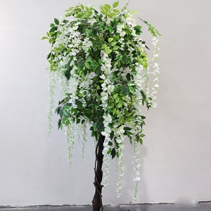 Luwu — grand arbre à fleurs artificielles en soie, décoration de mariage, vente en gros, faux blanc violet, vente, C2101 - Product Image 6