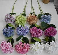 Bunga hydrangea sentuhan asli kualitas tinggi, bunga Hydrangea sentuhan asli 3D Putih buatan untuk dekorasi rumah pernikahan