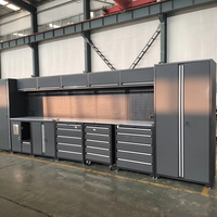 Gabinete de Herramientas Económico, Armario de Almacenamiento de Herramientas, Caja de Herramientas Modular para Garaje o Taller, Banco de Trabajo Combinado con Gabinete de Herramientas