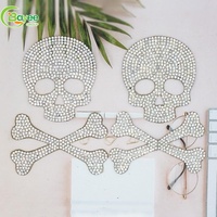 Patchs brodés à motif crâne haute densité, thermocollants et ornés de strass, pour vêtements - Grande Vente