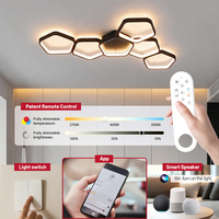 Plafonnier LED d'intérieur à montage en surface, contrôle par télécommande et application Tuya, corps en aluminium, 56W, vente chaude