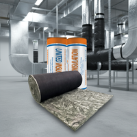 Isolation phonique en laine de verre noire EN ISO354 Israël, rouleaux de 32 kg/m³ 30 mm pour climatisation, isolation en fibre de verre HVAC avec tissu noir