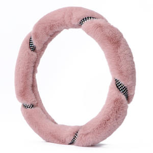 Protector de Volante de Coche de Felpa <span class=keywords><strong>Rosa</strong></span> Peludo Lindo de Invierno Universal, Vendedor Caliente - Product Image 2