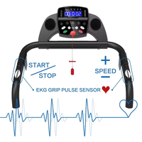 Tapis de course électrique pliable pour la maison, équipement de fitness motorisé avec console LED et capteur de fréquence cardiaque pour la marche et le jogging