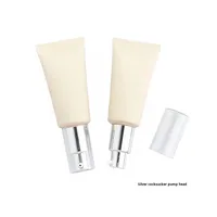 30 ml/G Beige givré mat bouteille vide en plastique Tube cosmétique tête de pompe à vide pour fond de teint liquide crème solaire soins de la peau sérum