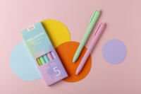 Stylos à bille pressés de couleur macaron avec logo personnalisé, stylo publicitaire, stylo pressé en plastique pour les élèves, ensemble de papeterie promotionnel