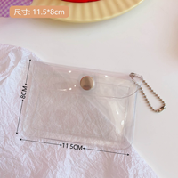 Pochette transparente en PVC personnalisée moderne avec logo pour cartes, rouges à lèvres, billets et maquillage
