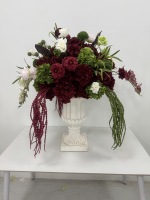 Bunga Bola Buatan Warna Burgundy Oranye ODM OEM Kustom Baru untuk Dekorasi Pernikahan, Centerpiece Meja, Dekorasi Acara Pesta